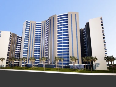 Cyprus Hotel eğrisel blok kütle yerleşimi 2