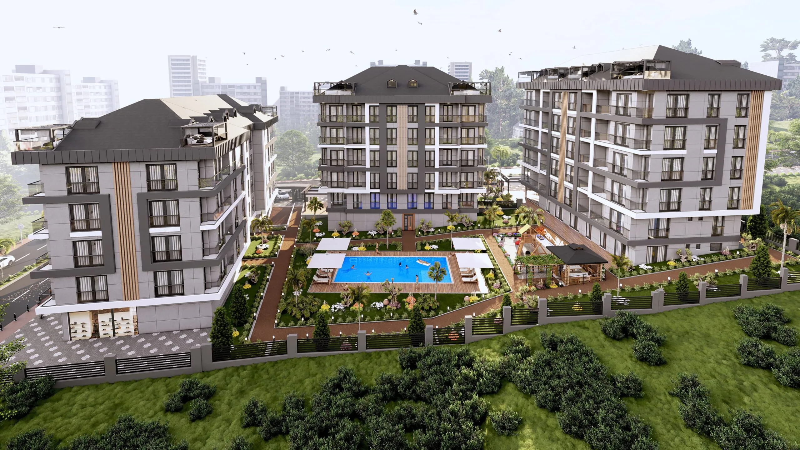 Günyüzü Park Evleri 3D taşıyıcı sistem modeli 3