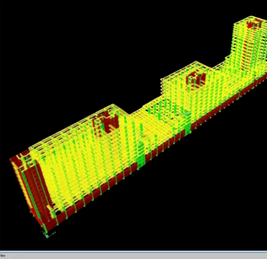 Demir Country ETABS 3D taşıyıcı sistem analiz modeli