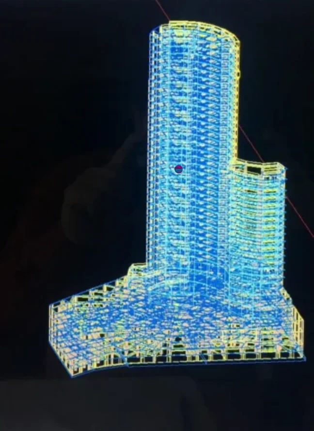 Lavida Otel Hadımköy 3D AutoCAD wireframe taşıyıcı modeli