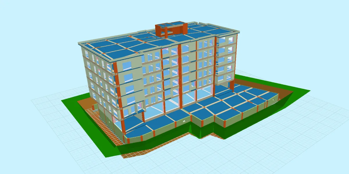 Nuvola Park 3D taşıyıcı sistem modeli 2