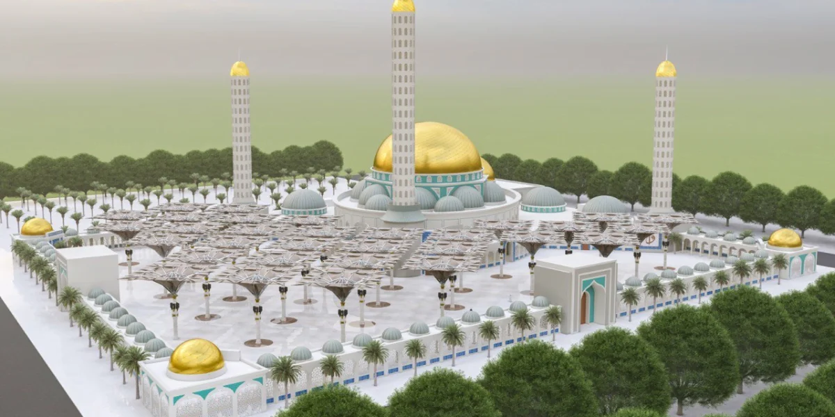 Senegal Camii geniş 3D yapı modeli vitrin kapanışı 10