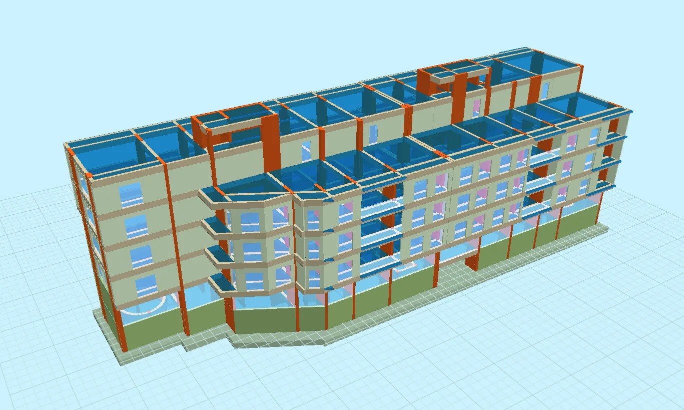 Yalova Termal Otel taşıyıcı sistem modeli